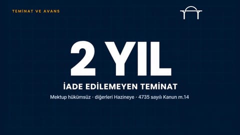 4735 sayılı Kanun 14. madde: iade edilemeyen kesin teminat iki yıl sonra ne olur?